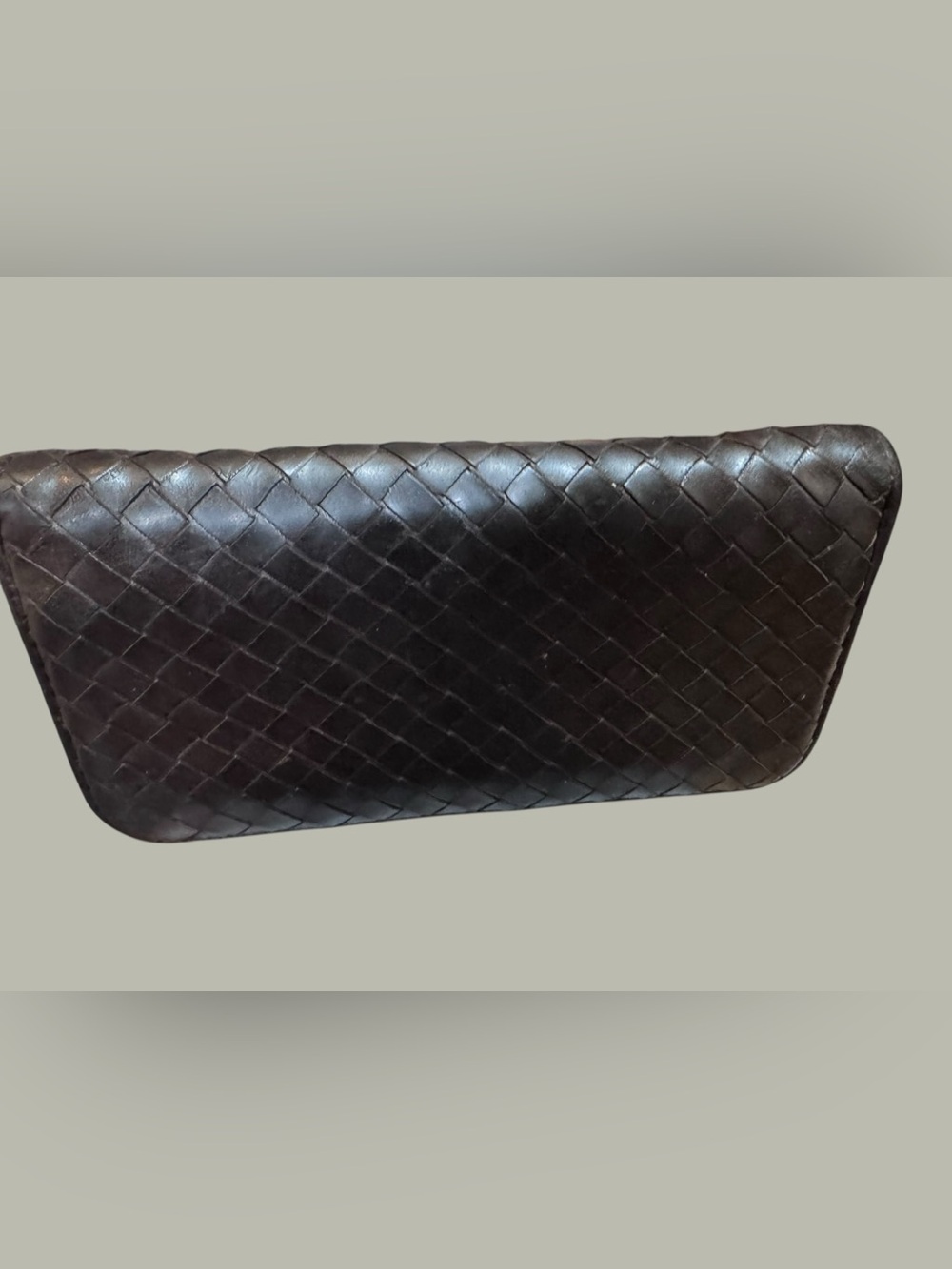 Bottega Veneta Unisex Brown Leather Zip-Around Wallet with Box